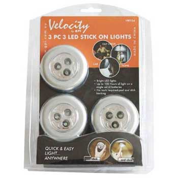 GPI VELOCITY 3LED PUSH ON LIGHT3PC - V80154 